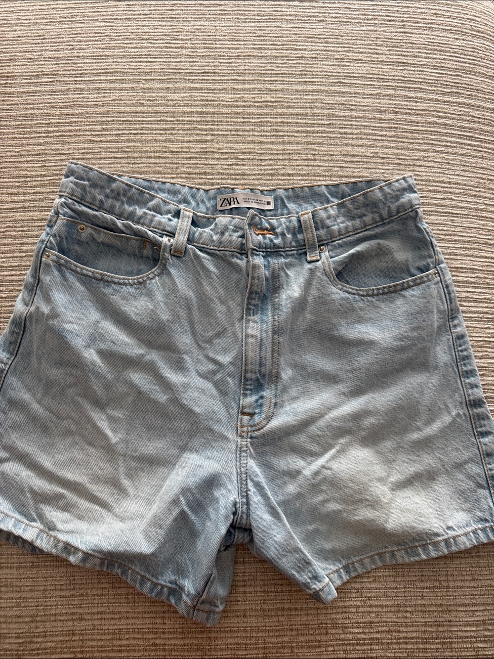 Zara Light Blue Denim High-Rise Women's Shorts